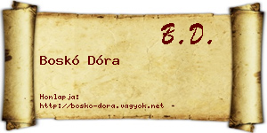 Boskó Dóra névjegykártya